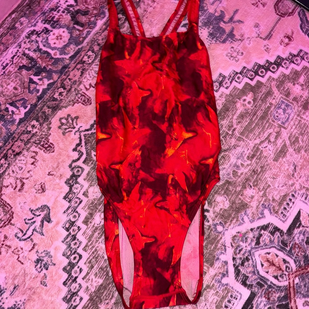 Speedo Red and Black Women's One Piece Swimsuit